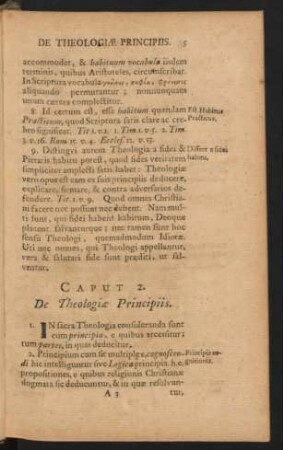 Caput II. De Theologiae Principiis.