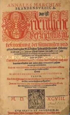 Annales Marchiae Brandenburgicae (Chronik der Mark Brandenburg)