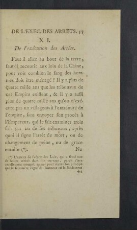 XI. De l`exécution des Arrêts.