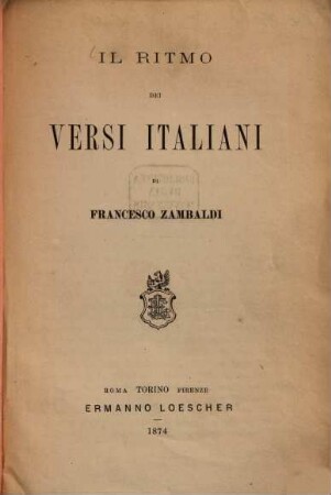Il ritmo dei versi italiani di Francesco Zambaldi