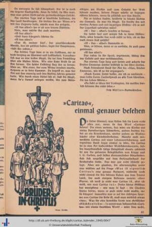 „Caritas“, einmal genauer besehen.