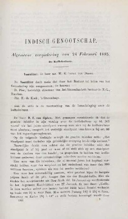Algemeene vergadering van 24 Februari 1885