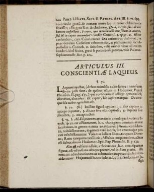 Articulus III. Conscientiæ Laqueus.