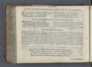 LXXIX. Typus matrimonii inter Christum et ecclesiam. A Type of the Marriage between Christ and his Church. Het Hooge-liedt Salomons.