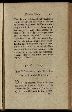 Zweytes Buch. Vom Aufenthalte der kaiserlichen Gesandtschaft in Konstantinopel.