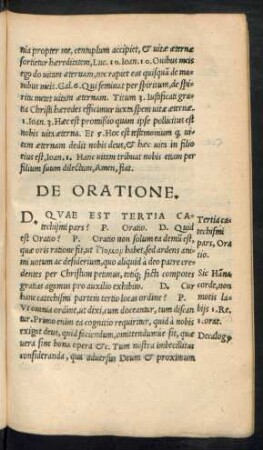 De Oratione.
