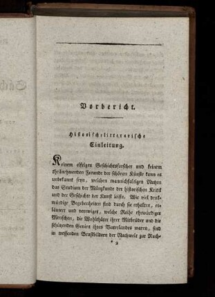 Vorbericht. - Historisch-litterarische Einleitung.
