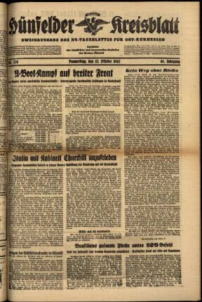 Ausgabe vom Donnerstag, den 15. Oktober 1942.