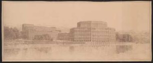 Völkerbundpalast, Genf: Perspektivische Ansicht vom See her (von Inv.Nr. 3427)