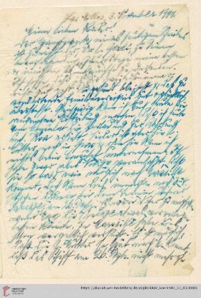 Korrespondenz von Alice und Ludwig Klein: Brief von Ludwig Klein an Kurt Klein, Irmgard Ehrlich und Max Klein
