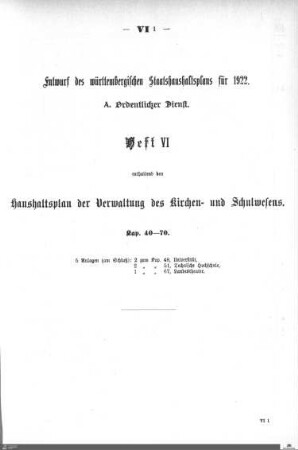 Staatshaushaltsplan 1922, Heft 6