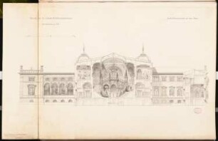 Vereinshaus der Berliner Künstler Schinkelwettbewerb 1880: Querschnitt; Maßstabsleiste