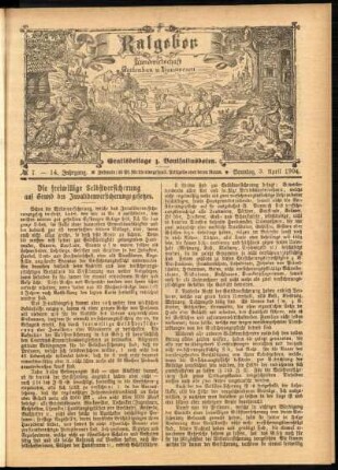 Ausgabe vom Sonntag, den 03. April 1904.