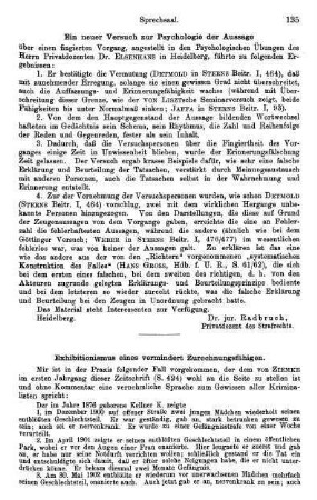 135-136, Exhibitionismus eines vermindert Zurechnungsfähigen