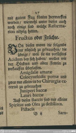 Fructus oder Früchte