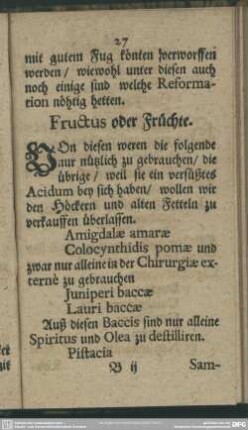 Fructus oder Früchte