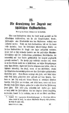 Die Bewahrung der Jugend vor schädlichen Luftbarkeiten