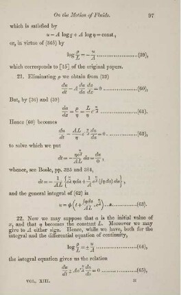 On the motion of fluids. Supplementary paper. [Fortsetzung].
