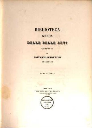 Biblioteca greca delle belle arti. 2