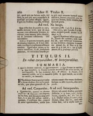Titulus II. De rebus corporalibus, & incorporalibus