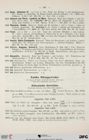 Antike Münzgewichte (Nr. 3408-3483)
