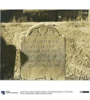 Salem, Friedhof, Grabstein: John Swinnerton