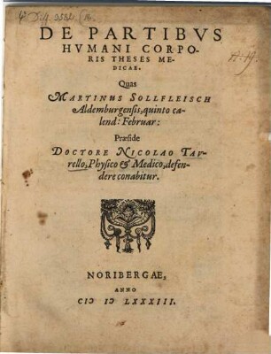 De partibus humani corporis theses medicae