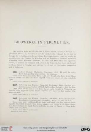Bildwerke in Perlmutter (Nr. 1086 - 1116)