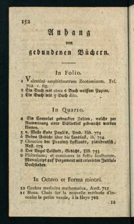 152-154, Anhang von gebundenen Büchern