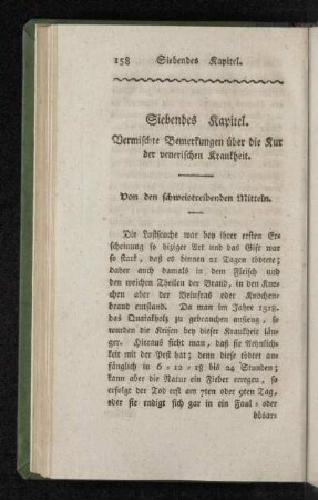 Siebendes Kapitel. Vermischte Bemerkungen über die Kur der venerischen Krankheit.