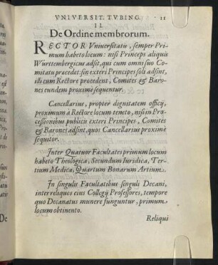 II. De Ordine membrorum.
