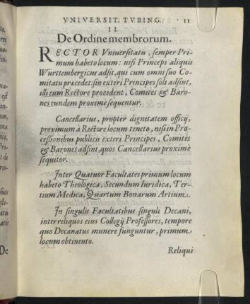 II. De Ordine membrorum.