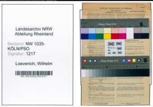Entnazifizierung Wilhelm Loevenich , geb. 22.07.1900 (Schlosser)