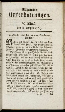 59 Stück. d. 2. August 1769.