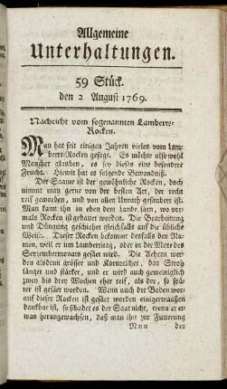 59 Stück. d. 2. August 1769.