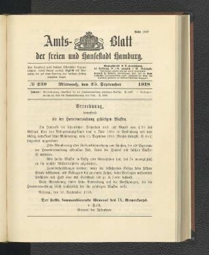 No. 230, 25. September 1918