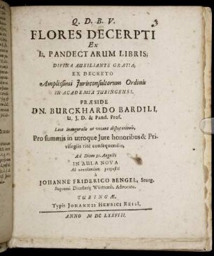 Flores Decerpti Ex. L. Pandectarum Libris