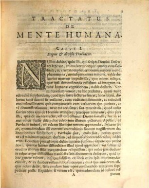 Tractatus De Mente Humana Ejusque Facultatibus Et Functionibus, Nec non De Ejusdem Unione Cum Corpore : Secundum Principia Renati Descartes