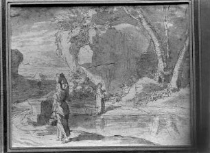 Landschaft mit Wasserträgerin