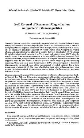 Self reversal of remanent magnetization in synthetic titanomagnetites