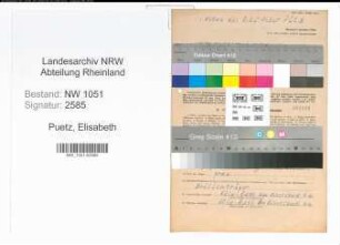 Entnazifizierung Elisabeth Puetz , geb. 18.04.1898 ()