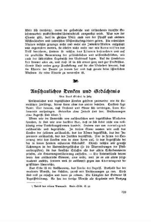 Anschauliches Denken und Gedächtnis