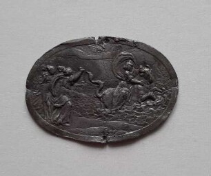 Ovale Plakette mit der Entführung der Europa