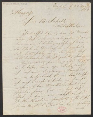 Brief an B. Schott's Söhne : 27.04.1812