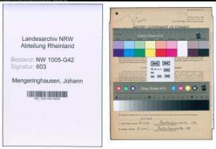 Entnazifizierung Johann Mengeringhausen , geb. 19.07.1902 (Arbeiter)