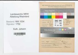 Entnazifizierung Johann Kuth , geb. 27.08.1861 (Major)