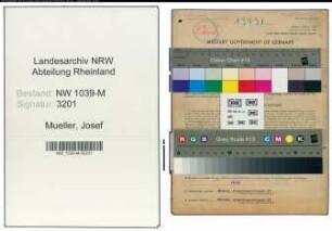 Entnazifizierung Josef Mueller , geb. 02.05.1902 (Angestellter)