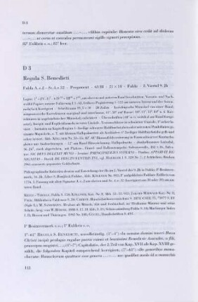 D 3. Regula S. Benedicti