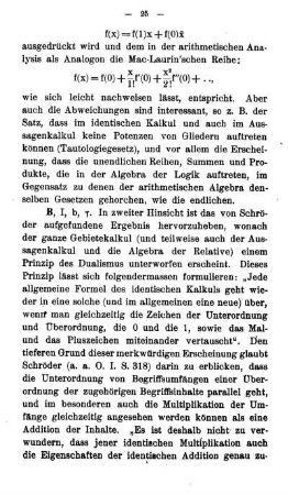 c) Das Prinzip vom Dualismus.