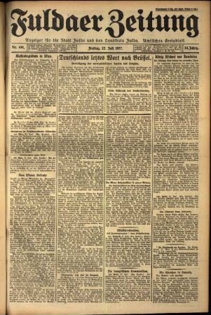Erste Ausgabe vom Freitag, den 22. Juli 1927.